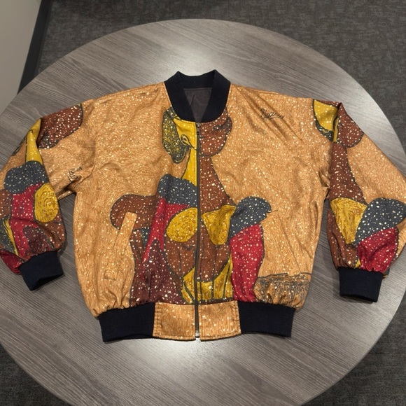 RARE Vintage Picasso Bomber Jacket All Over Print Abstract